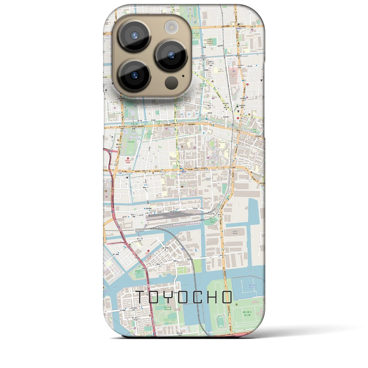 【東陽町】地図柄iPhoneケース（バックカバータイプ・ナチュラル）iPhone 14 Pro Max 用