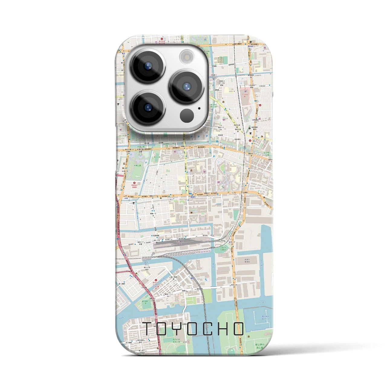 【東陽町】地図柄iPhoneケース（バックカバータイプ・ナチュラル）iPhone 14 Pro 用