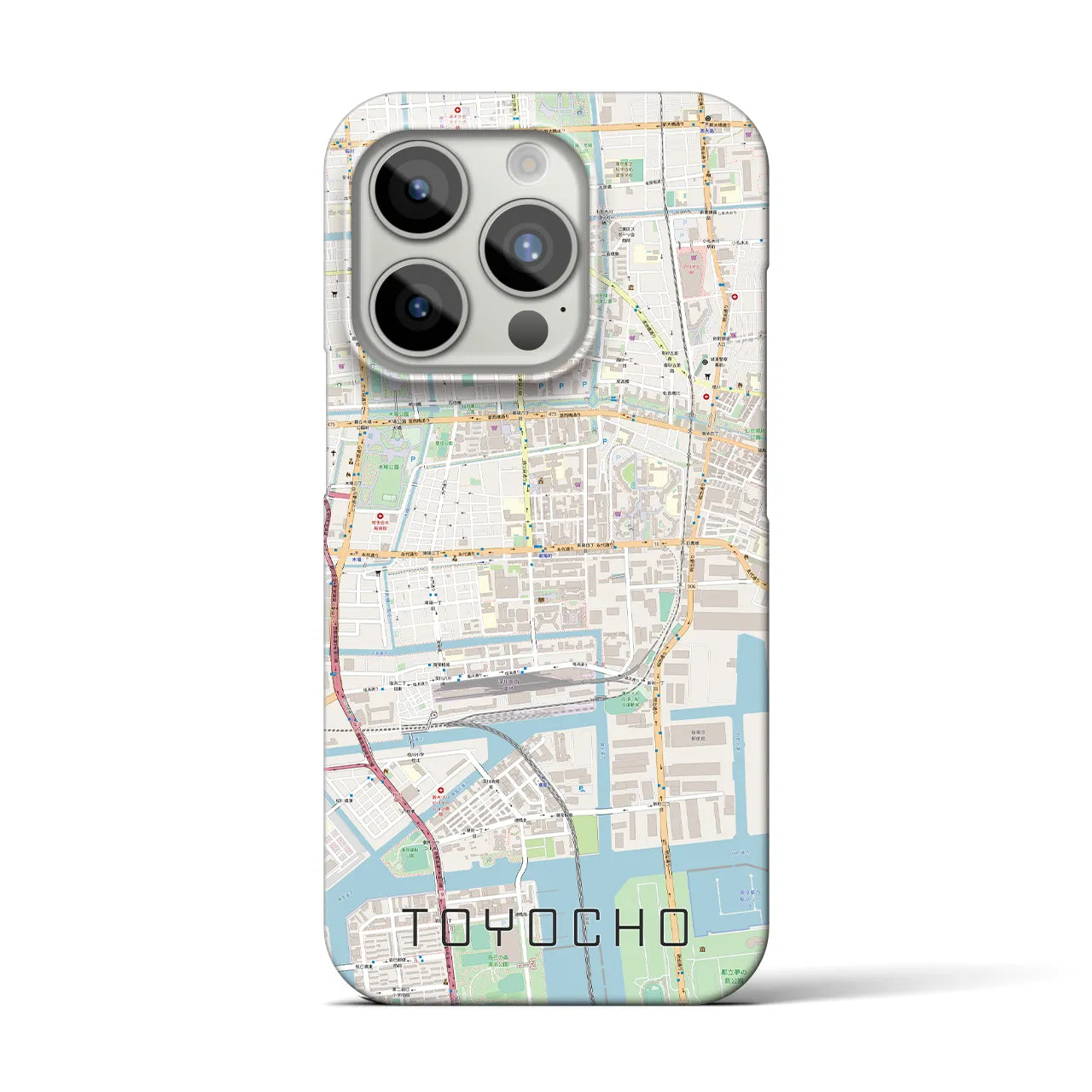 【東陽町】地図柄iPhoneケース（バックカバータイプ・ナチュラル）iPhone 15 Pro 用