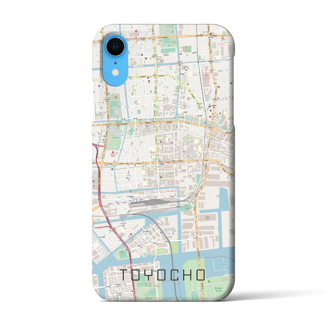 【東陽町】地図柄iPhoneケース（バックカバータイプ・ナチュラル）iPhone XR 用