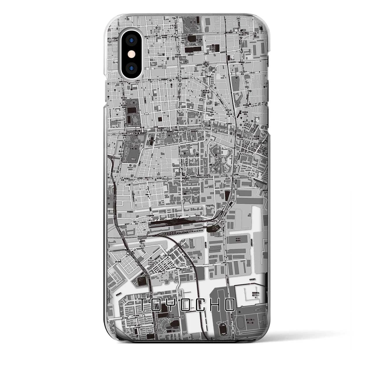 【東陽町】地図柄iPhoneケース（クリアタイプ・モノトーン）iPhone XS Max 用