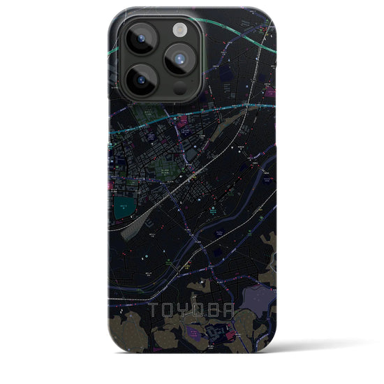 【豊田】地図柄iPhoneケース（バックカバータイプ・ブラック）iPhone 15 Pro Max 用