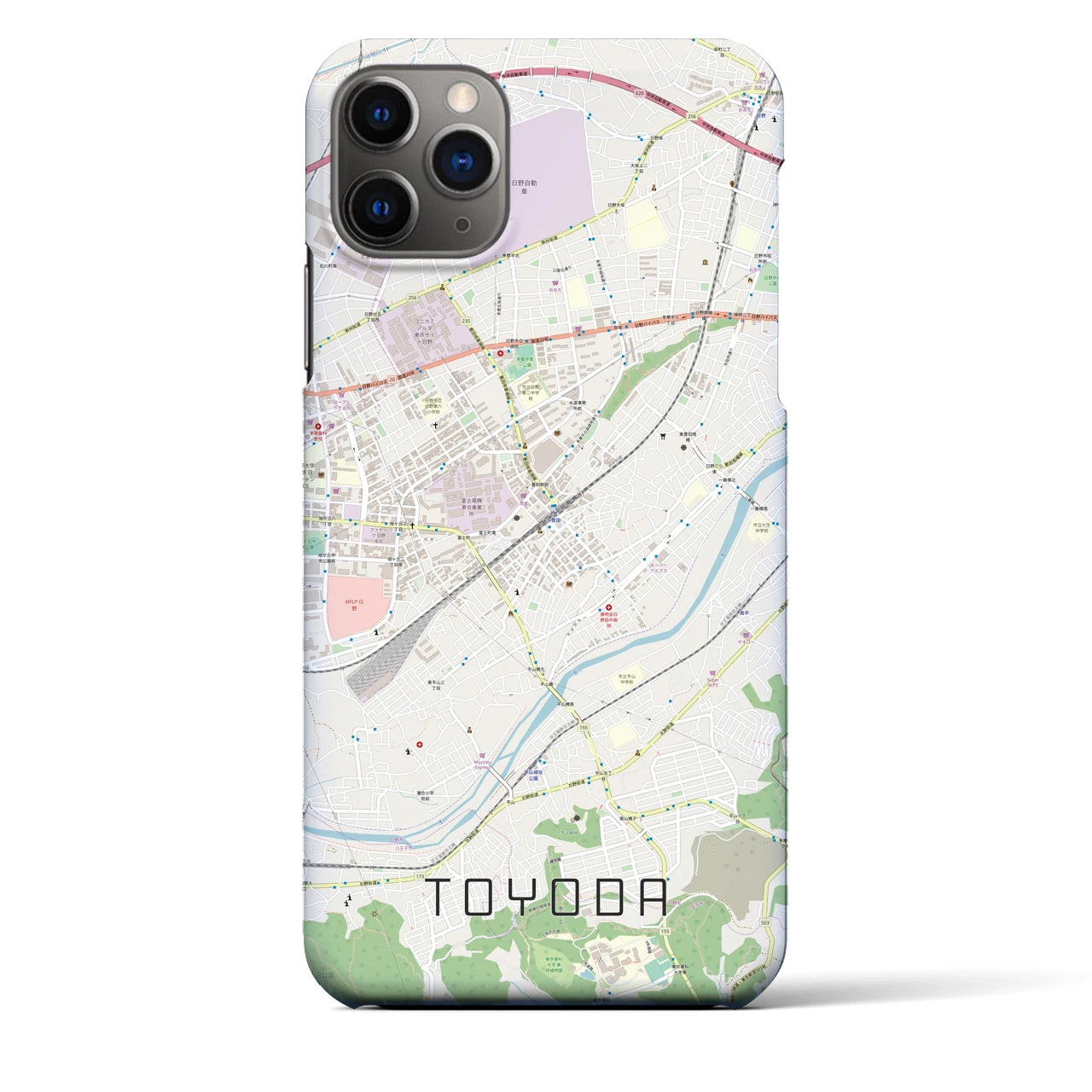 【豊田】地図柄iPhoneケース（バックカバータイプ・ナチュラル）iPhone 11 Pro Max 用