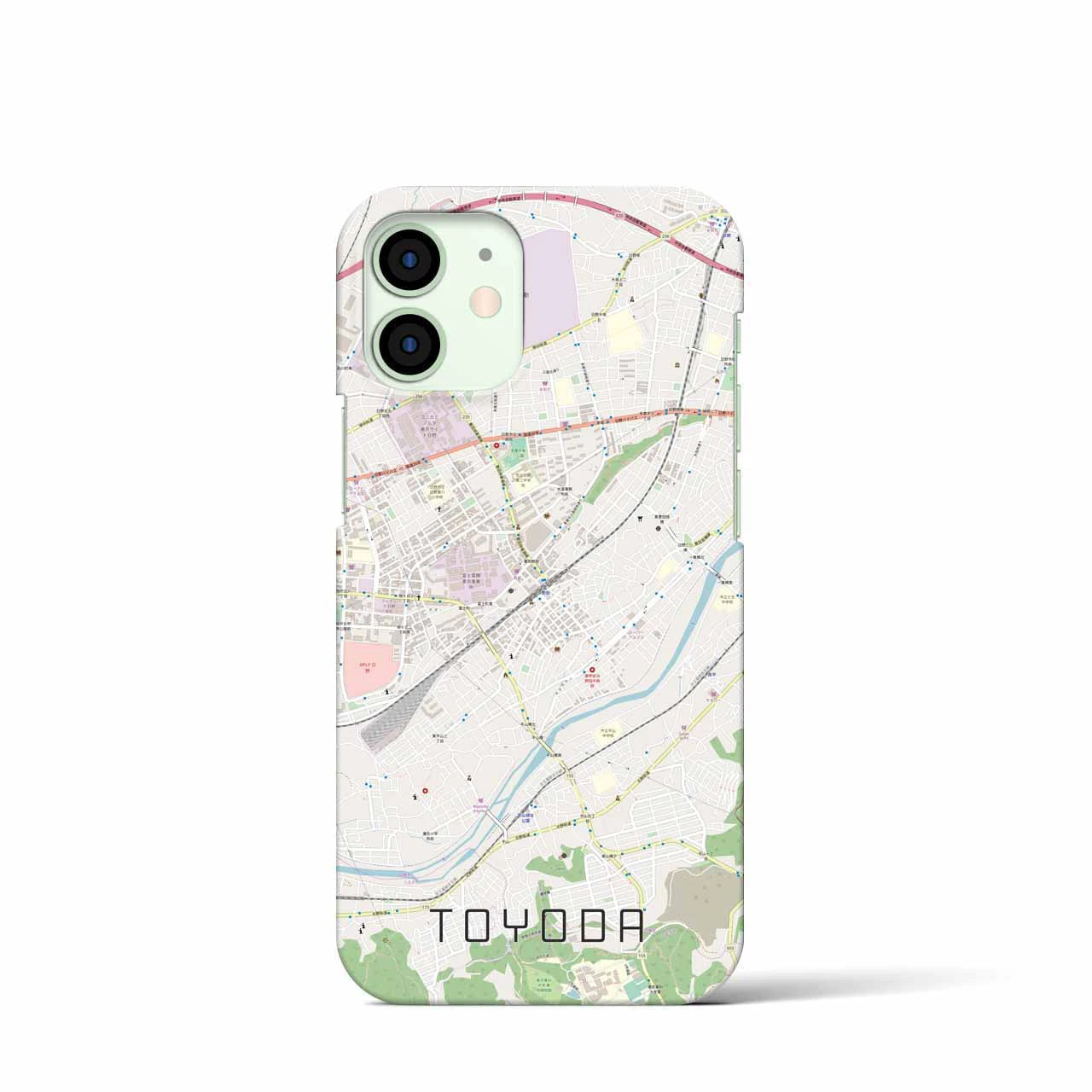 【豊田】地図柄iPhoneケース（バックカバータイプ・ナチュラル）iPhone 12 mini 用