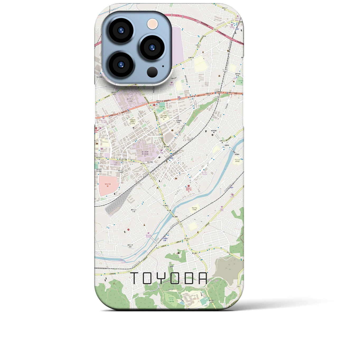 【豊田】地図柄iPhoneケース（バックカバータイプ・ナチュラル）iPhone 13 Pro Max 用