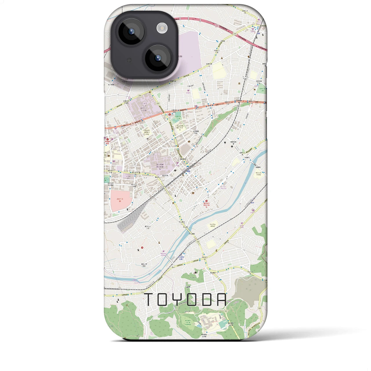 【豊田】地図柄iPhoneケース（バックカバータイプ・ナチュラル）iPhone 14 Plus 用