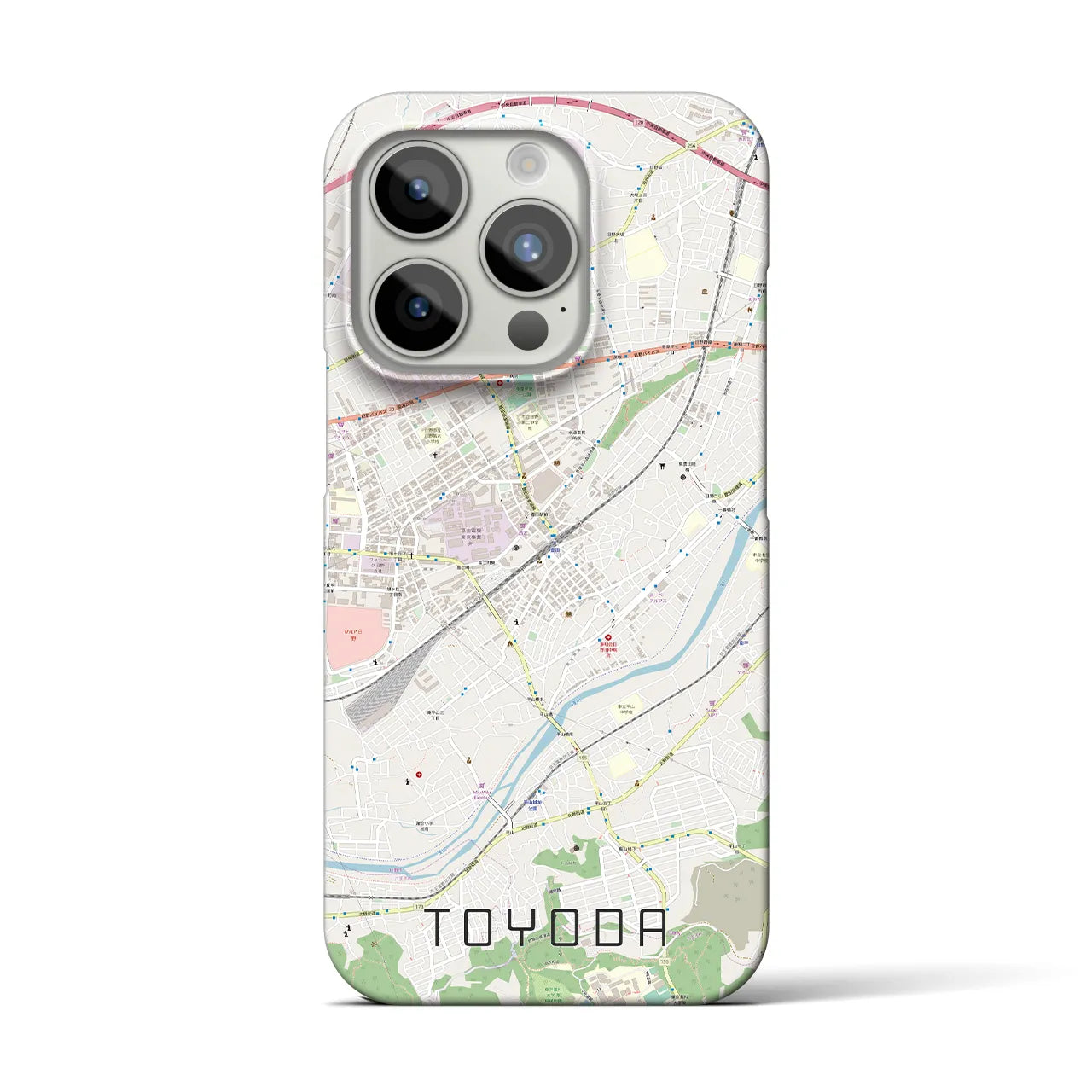 【豊田】地図柄iPhoneケース（バックカバータイプ・ナチュラル）iPhone 15 Pro 用