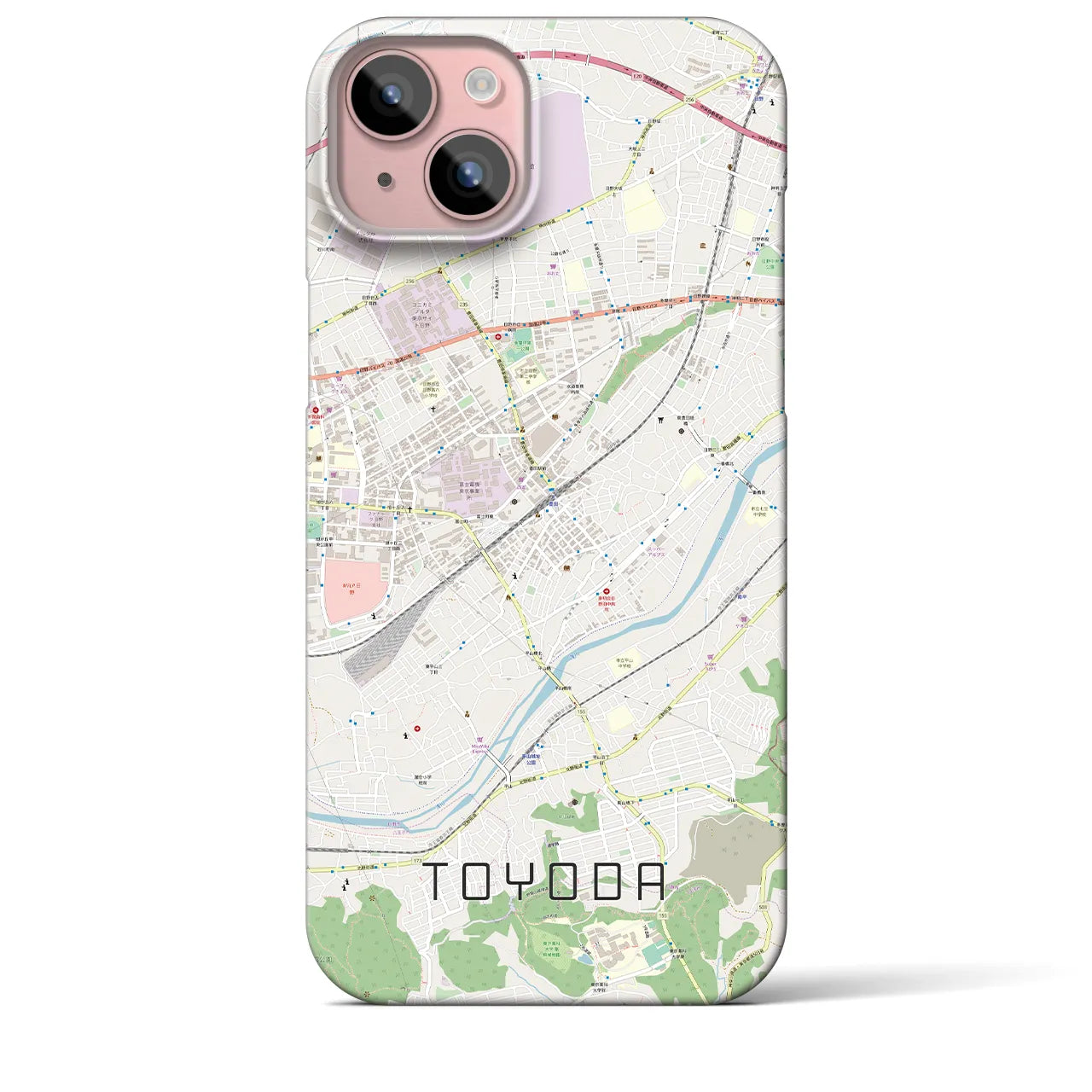 【豊田】地図柄iPhoneケース（バックカバータイプ・ナチュラル）iPhone 15 Plus 用