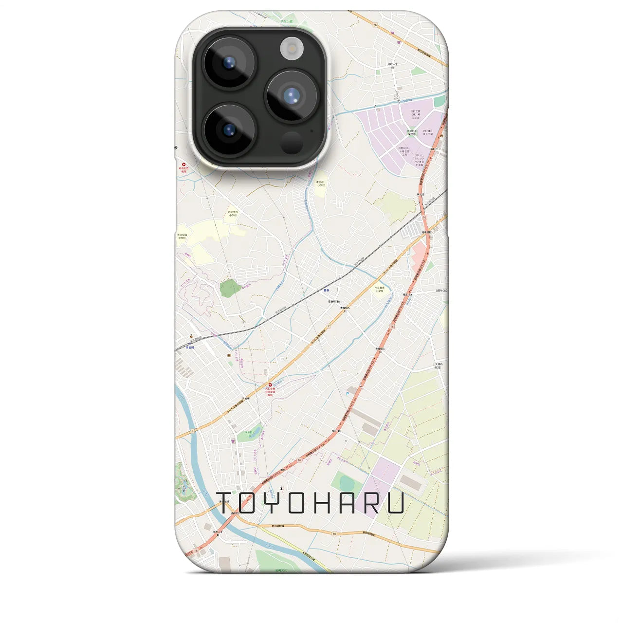 【豊春】地図柄iPhoneケース（バックカバータイプ・ナチュラル）iPhone 15 Pro Max 用