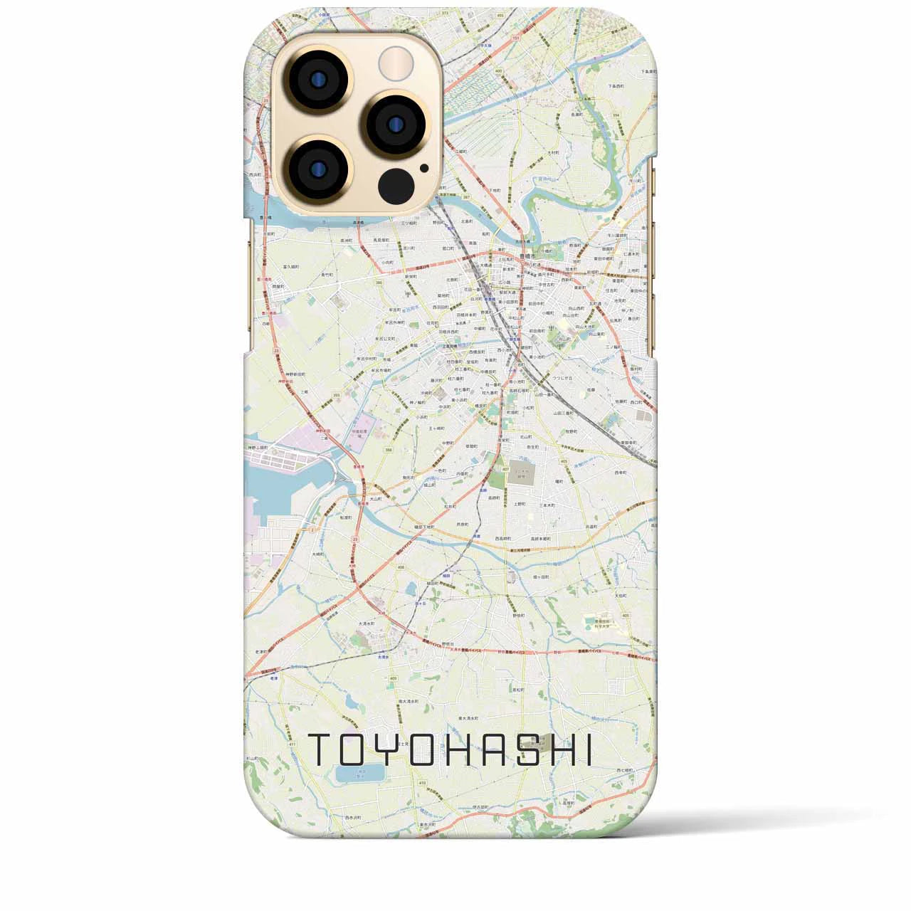 【豊橋】地図柄iPhoneケース（バックカバータイプ・ナチュラル）iPhone 12 Pro Max 用