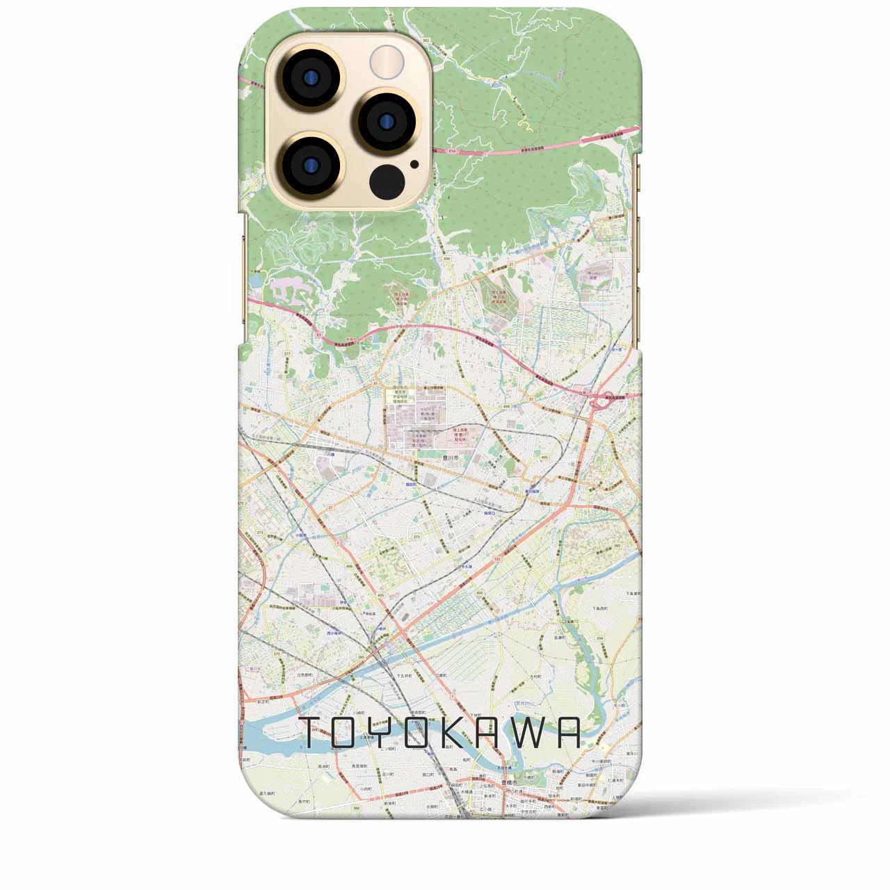 【豊川】地図柄iPhoneケース（バックカバータイプ・ナチュラル）iPhone 12 Pro Max 用