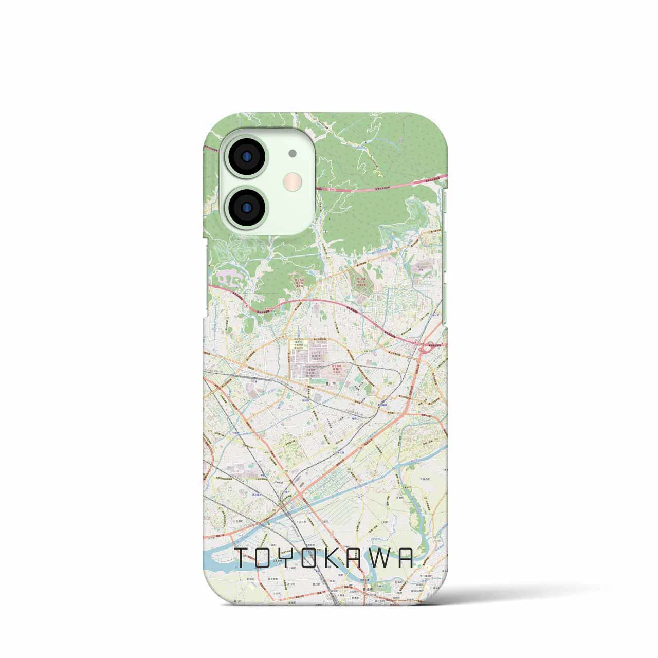 【豊川】地図柄iPhoneケース（バックカバータイプ・ナチュラル）iPhone 12 mini 用