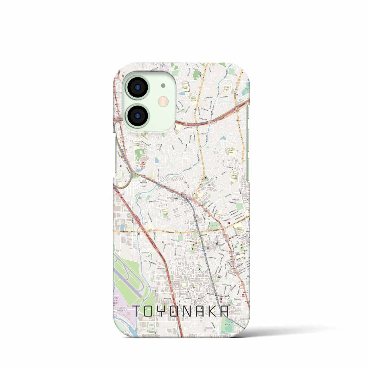 【豊中】地図柄iPhoneケース（バックカバータイプ・ナチュラル）iPhone 12 mini 用