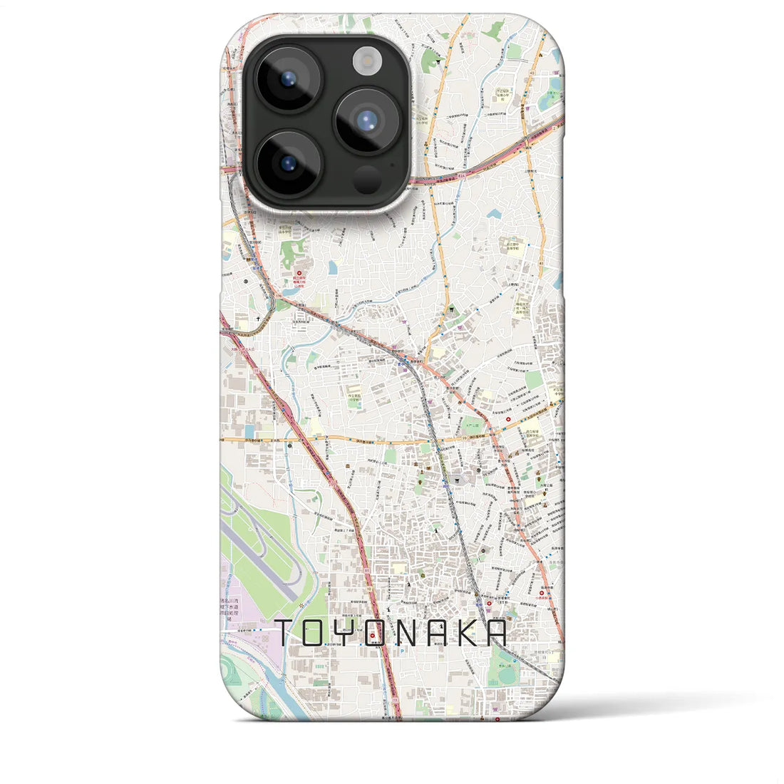 【豊中】地図柄iPhoneケース（バックカバータイプ・ナチュラル）iPhone 15 Pro Max 用