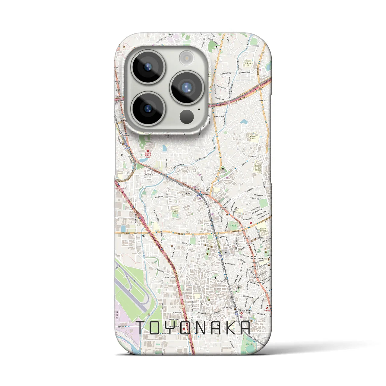 【豊中】地図柄iPhoneケース（バックカバータイプ・ナチュラル）iPhone 15 Pro 用