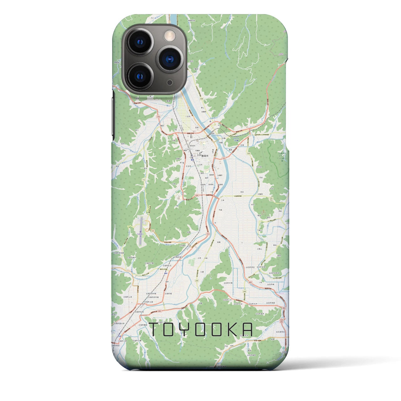 【豊岡】地図柄iPhoneケース（バックカバータイプ・ナチュラル）iPhone 11 Pro Max 用