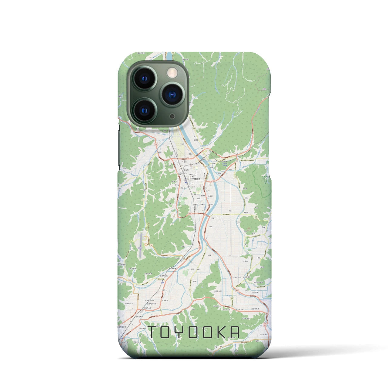 【豊岡】地図柄iPhoneケース（バックカバータイプ・ナチュラル）iPhone 11 Pro 用
