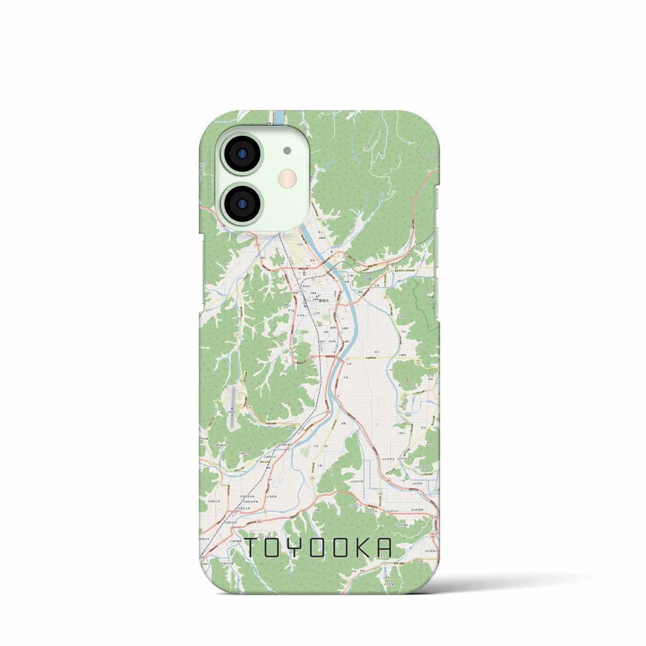 【豊岡】地図柄iPhoneケース（バックカバータイプ・ナチュラル）iPhone 12 mini 用