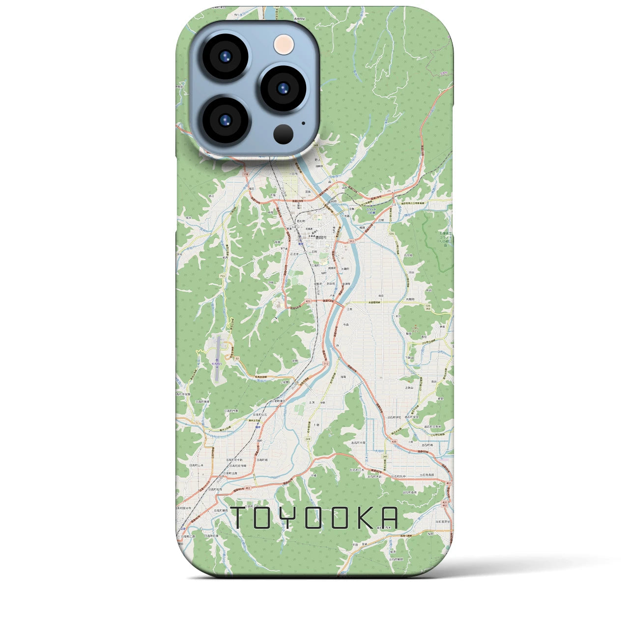 【豊岡】地図柄iPhoneケース（バックカバータイプ・ナチュラル）iPhone 13 Pro Max 用