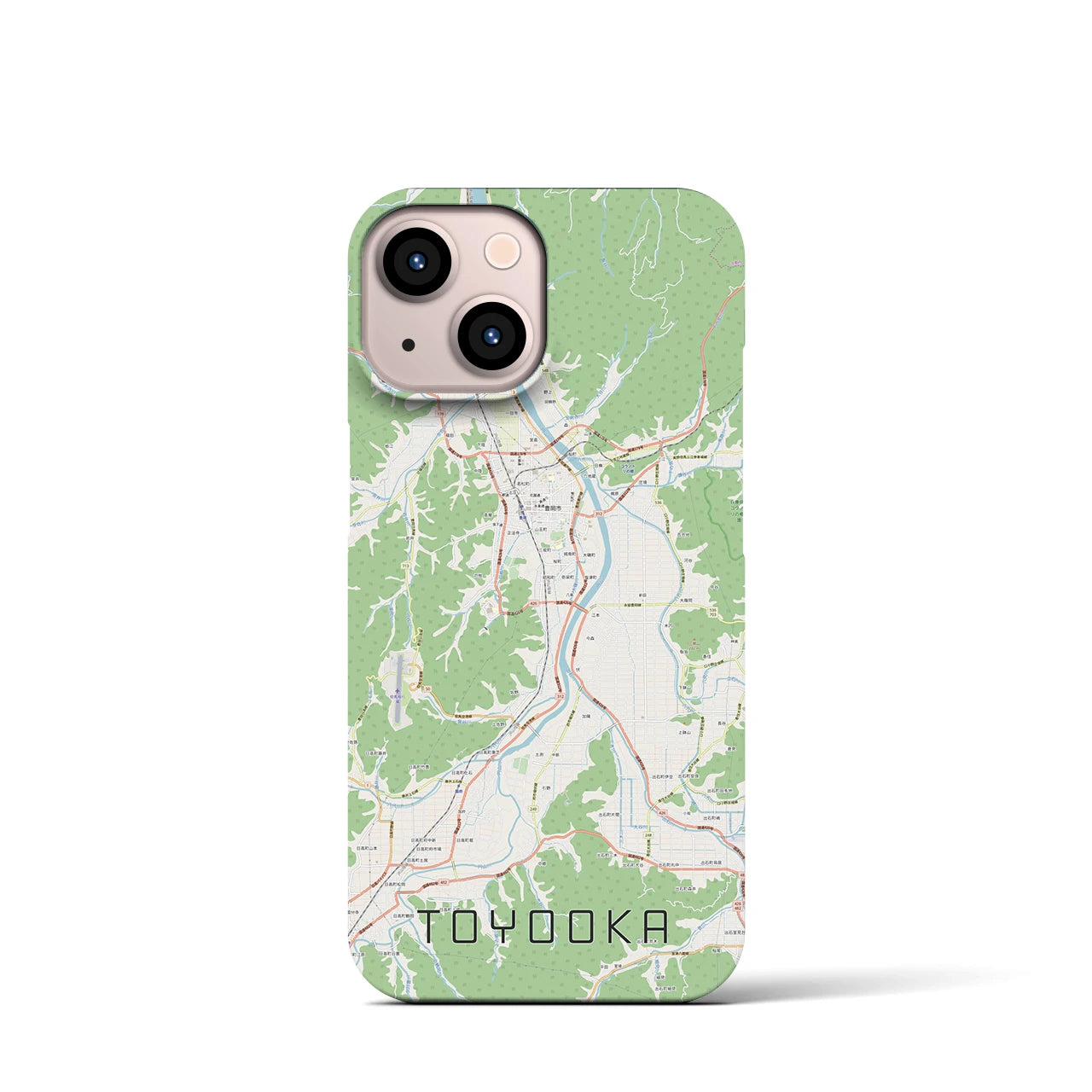 【豊岡】地図柄iPhoneケース（バックカバータイプ・ナチュラル）iPhone 13 mini 用