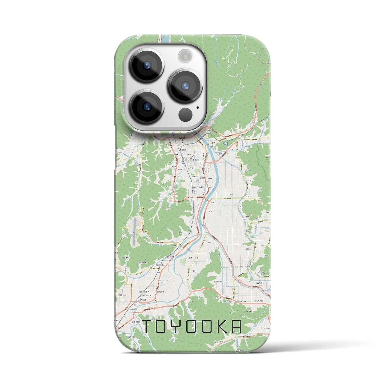 【豊岡】地図柄iPhoneケース（バックカバータイプ・ナチュラル）iPhone 14 Pro 用