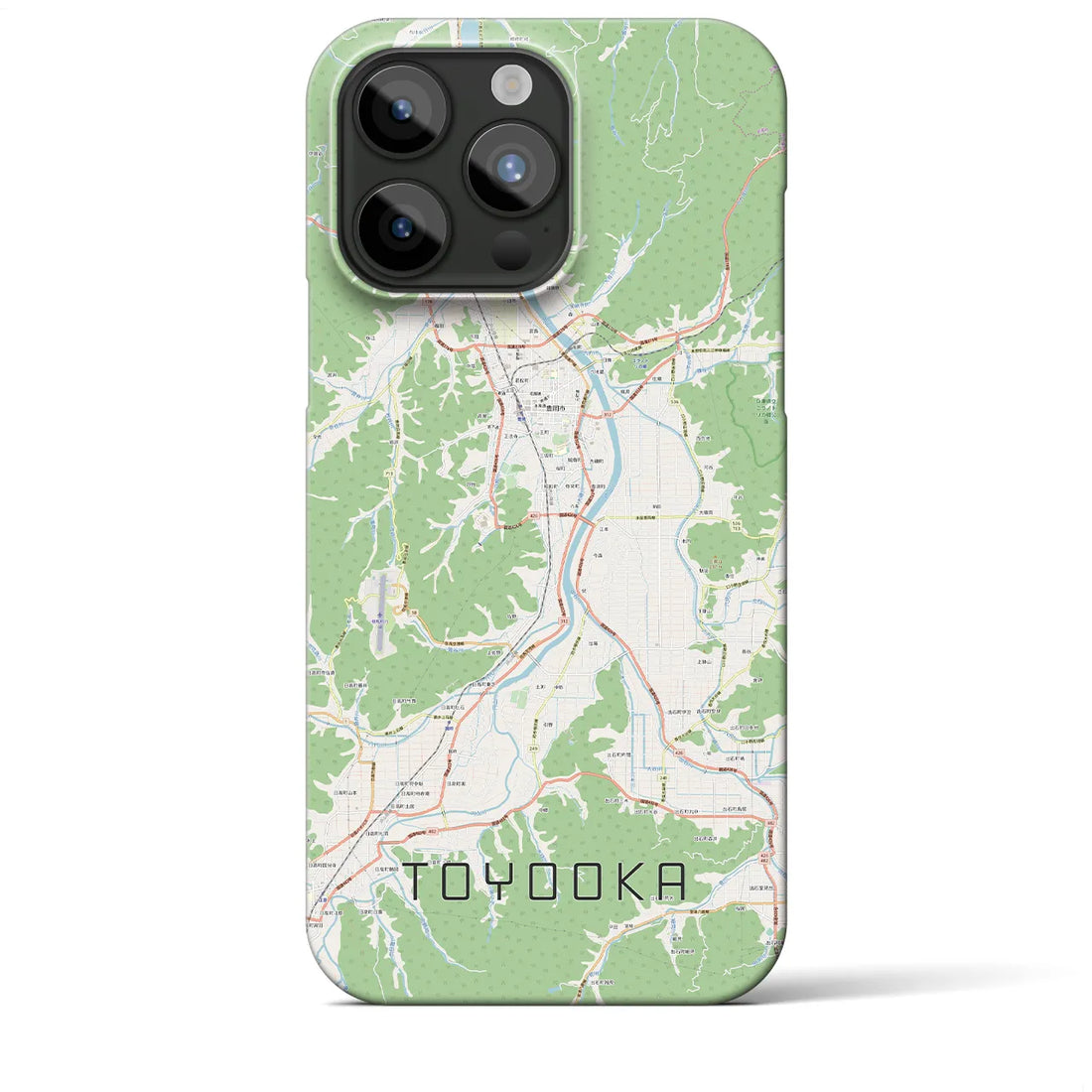 【豊岡】地図柄iPhoneケース（バックカバータイプ・ナチュラル）iPhone 15 Pro Max 用