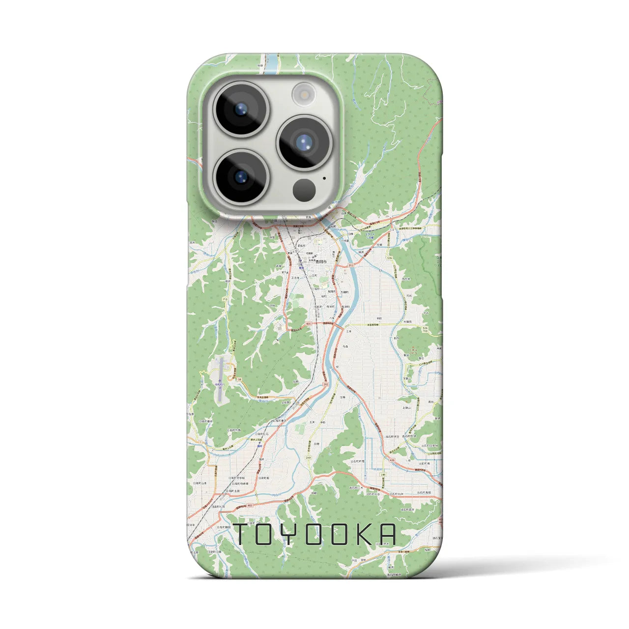 【豊岡】地図柄iPhoneケース（バックカバータイプ・ナチュラル）iPhone 15 Pro 用
