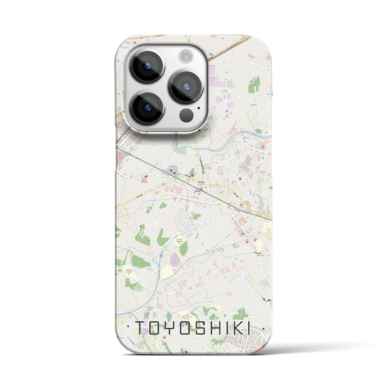 【豊四季】地図柄iPhoneケース（バックカバータイプ・ナチュラル）iPhone 14 Pro 用
