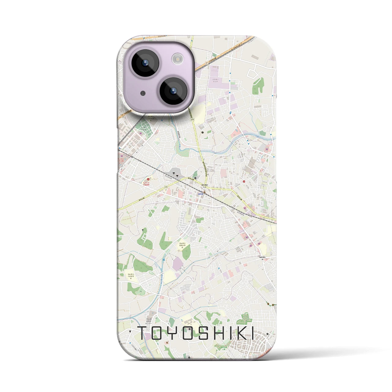 【豊四季】地図柄iPhoneケース（バックカバータイプ・ナチュラル）iPhone 14 用