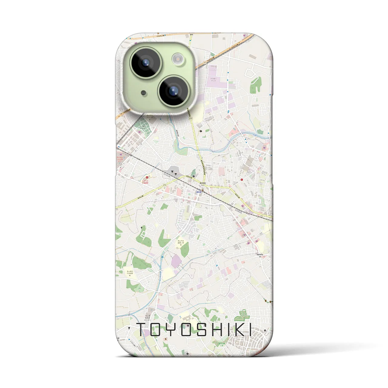 【豊四季】地図柄iPhoneケース（バックカバータイプ・ナチュラル）iPhone 15 用