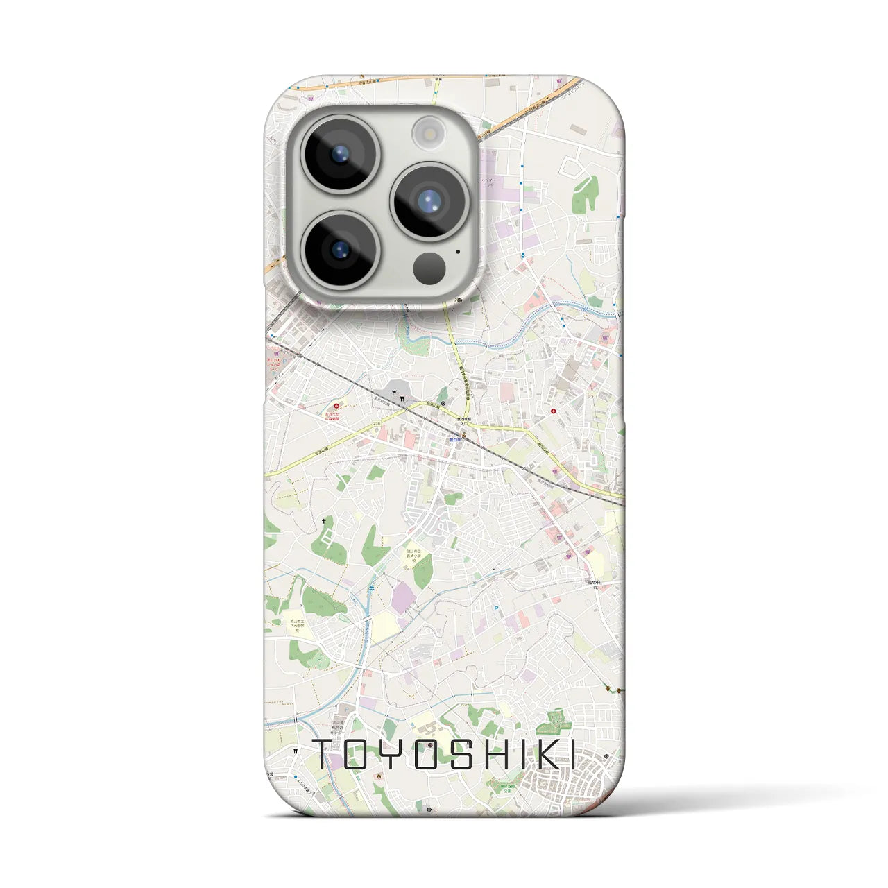【豊四季】地図柄iPhoneケース（バックカバータイプ・ナチュラル）iPhone 15 Pro 用