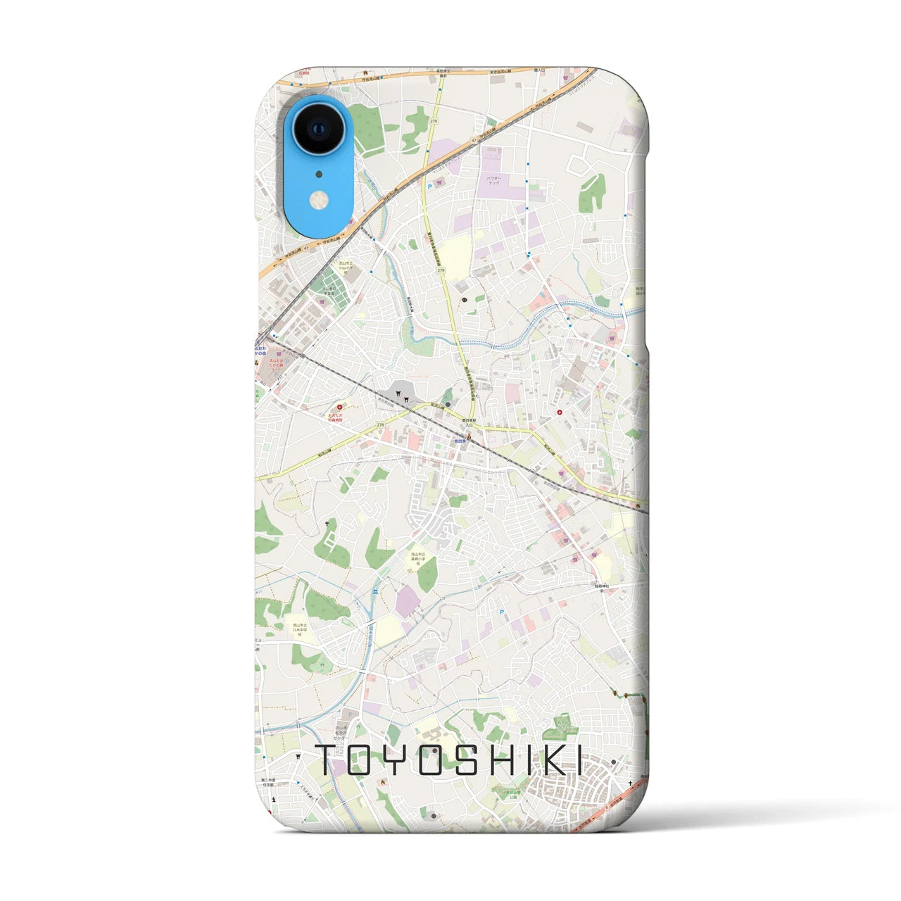 【豊四季】地図柄iPhoneケース（バックカバータイプ・ナチュラル）iPhone XR 用