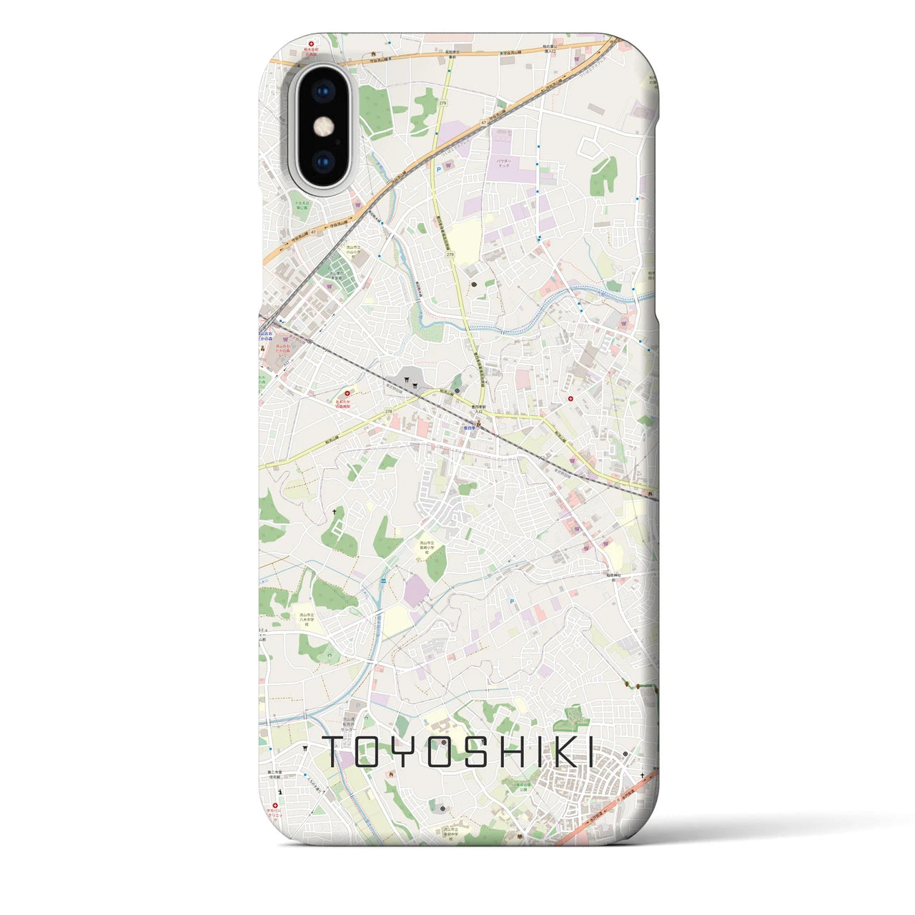【豊四季】地図柄iPhoneケース（バックカバータイプ・ナチュラル）iPhone XS Max 用