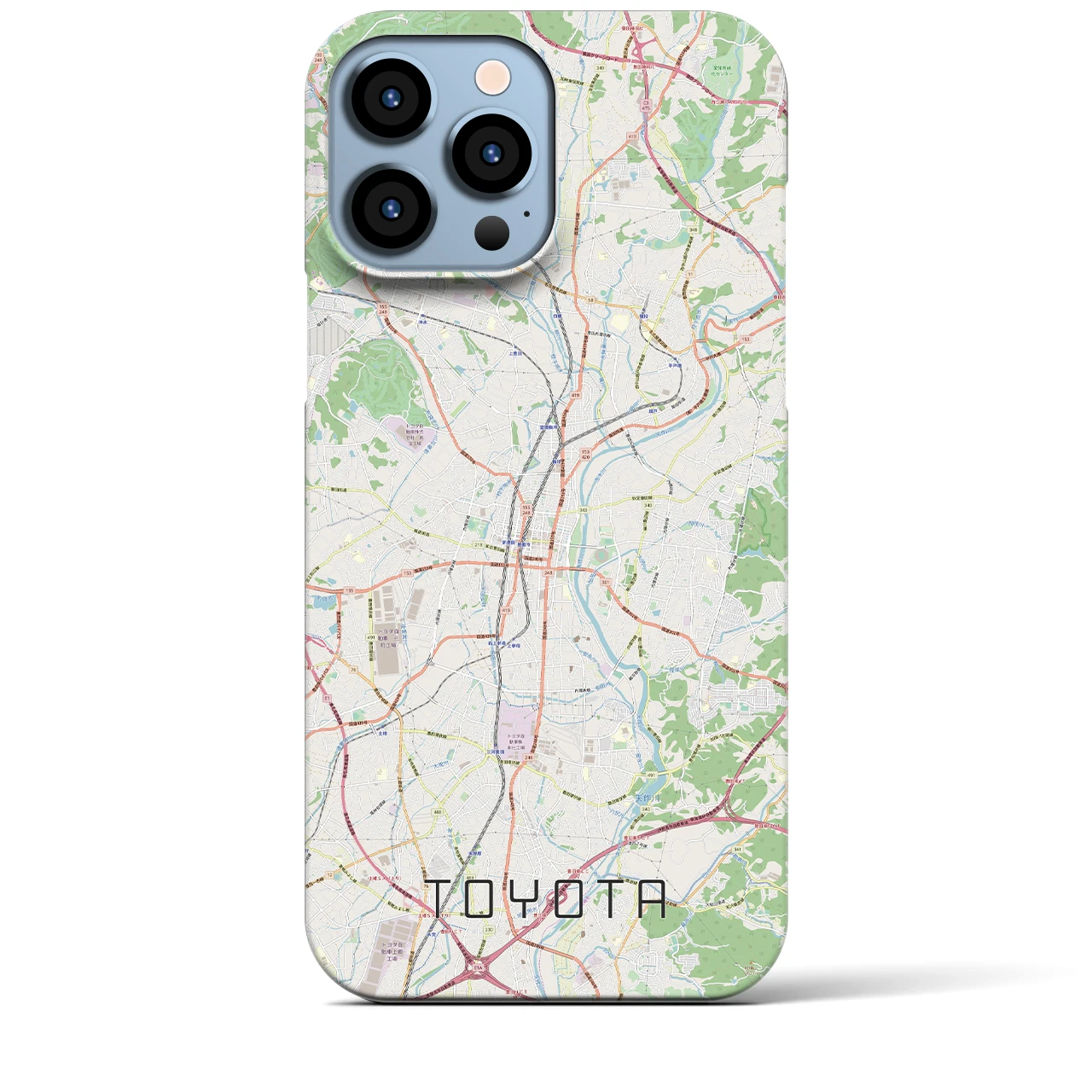 【豊田（愛知県）】地図柄iPhoneケース（バックカバータイプ・ナチュラル）iPhone 13 Pro Max 用
