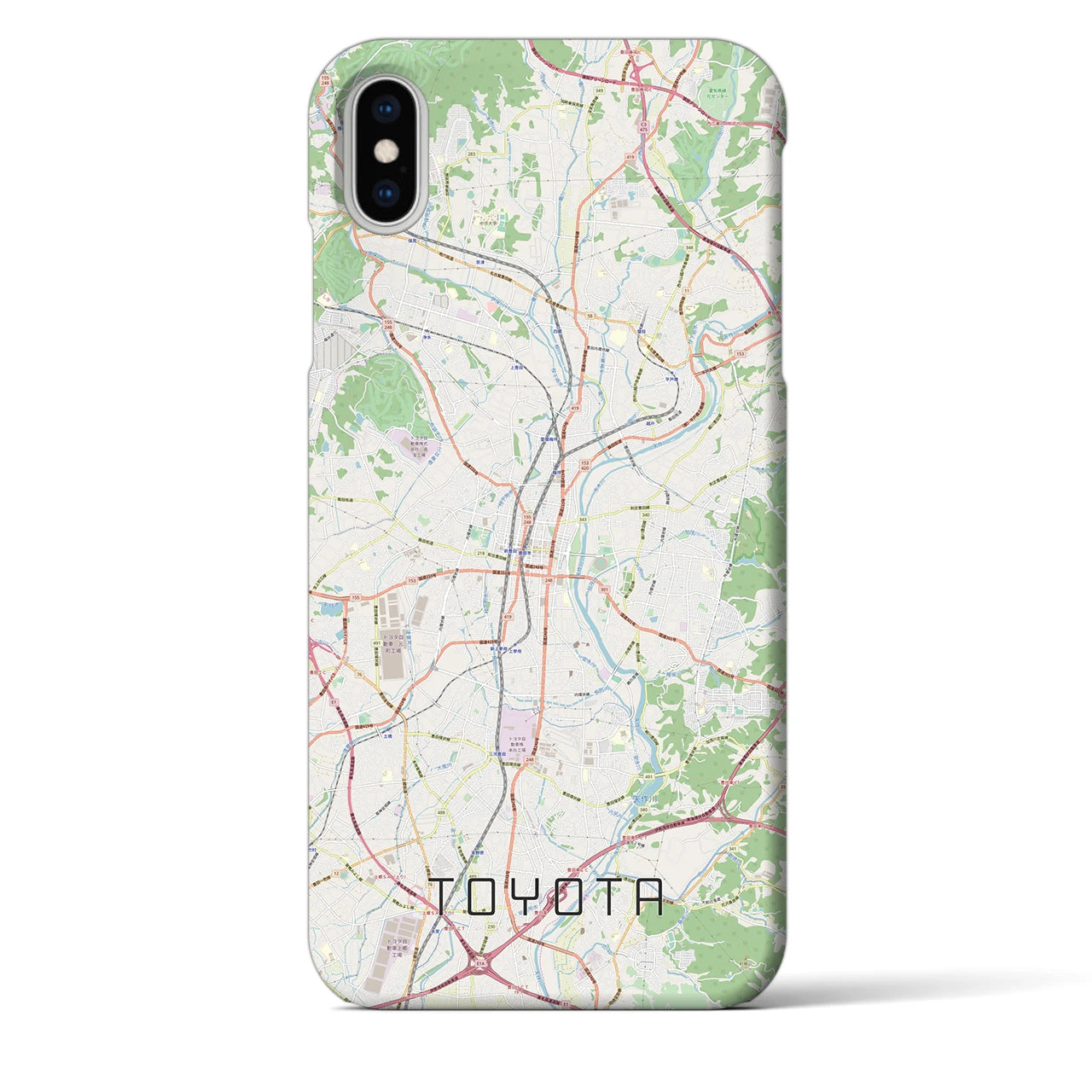 【豊田（愛知県）】地図柄iPhoneケース（バックカバータイプ・ナチュラル）iPhone XS Max 用
