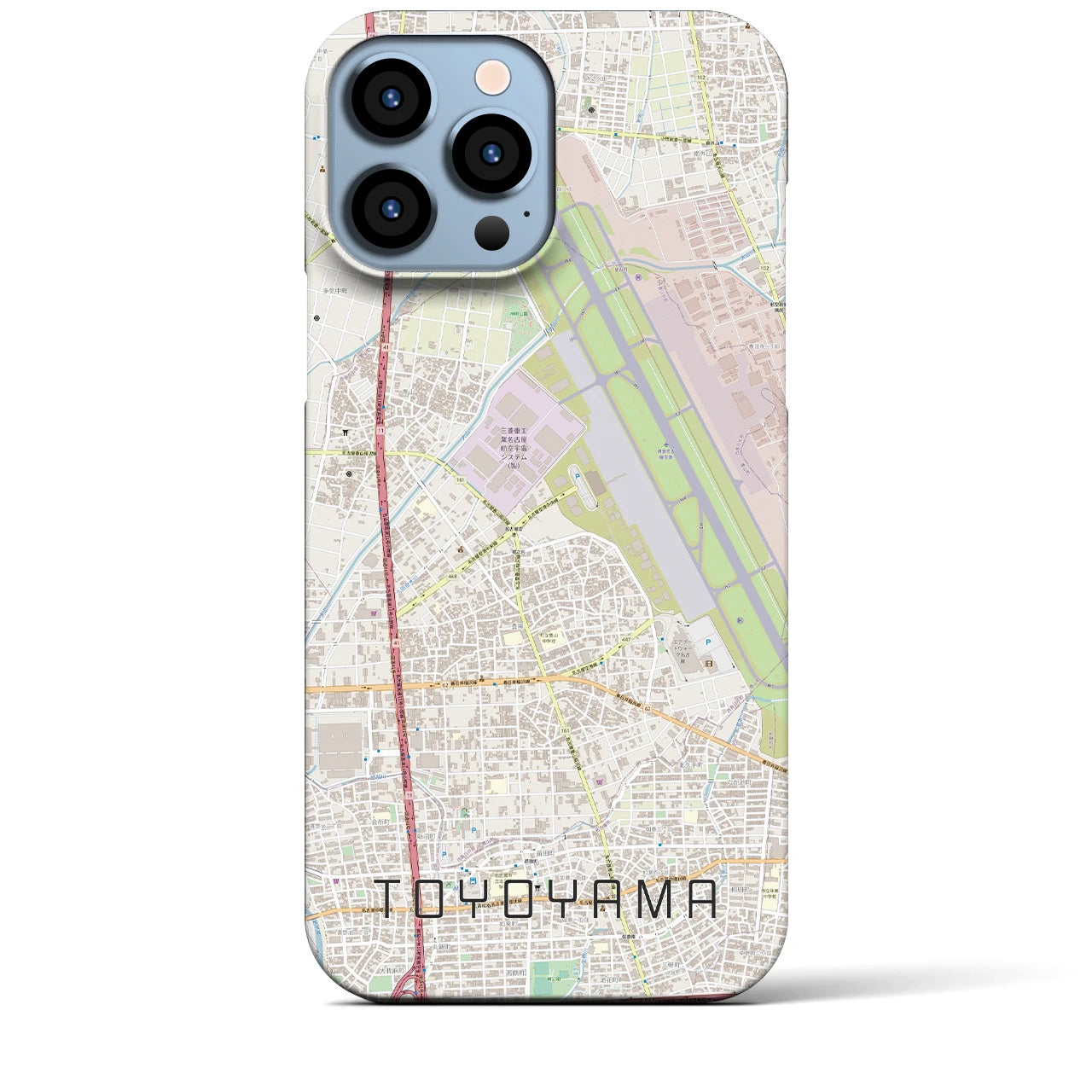 【豊山】地図柄iPhoneケース（バックカバータイプ・ナチュラル）iPhone 13 Pro Max 用