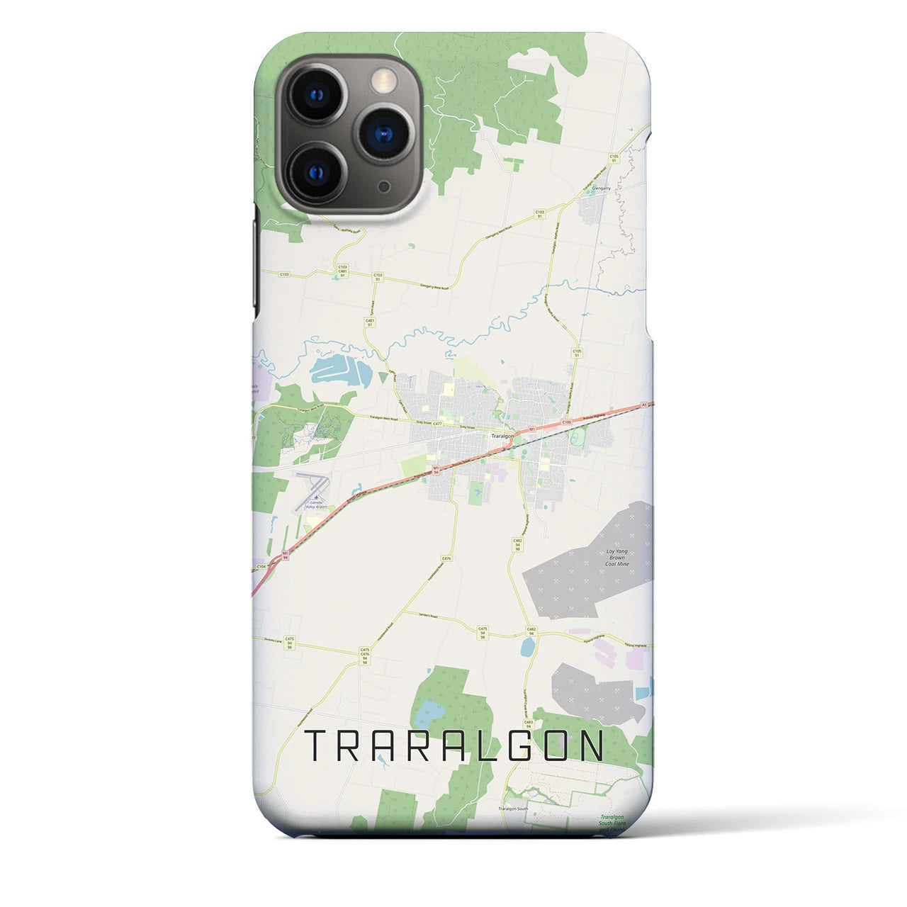 【トララルゴン】地図柄iPhoneケース（バックカバータイプ・ナチュラル）iPhone 11 Pro Max 用