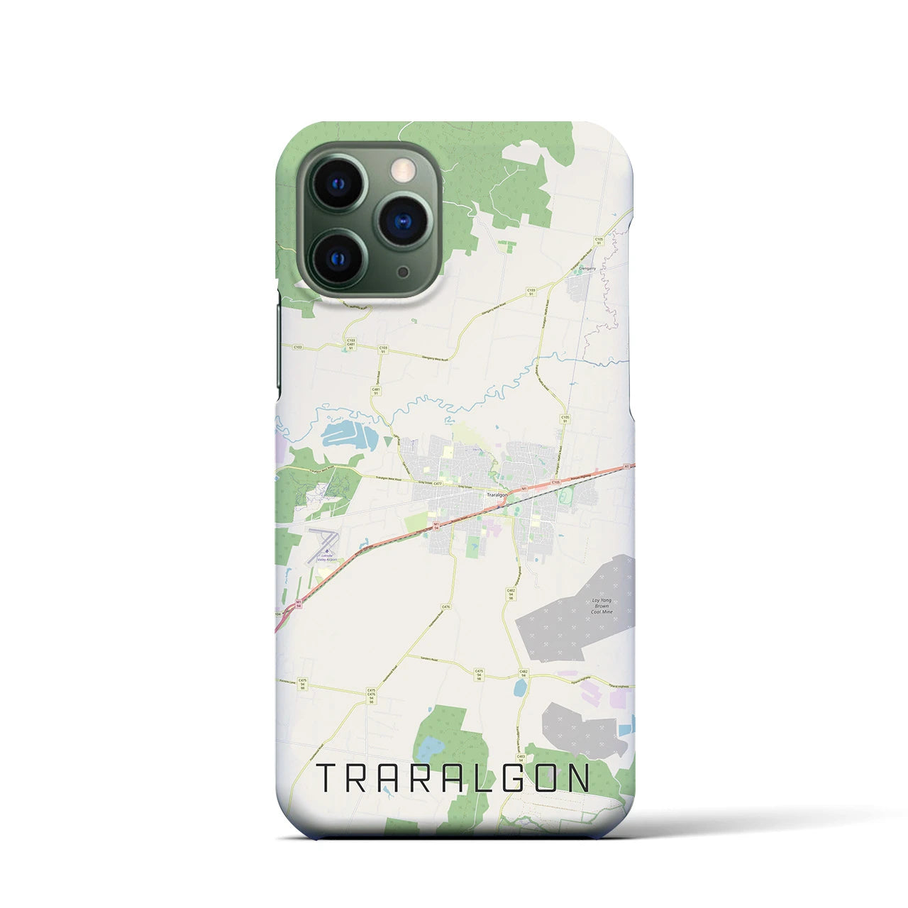 【トララルゴン】地図柄iPhoneケース（バックカバータイプ・ナチュラル）iPhone 11 Pro 用