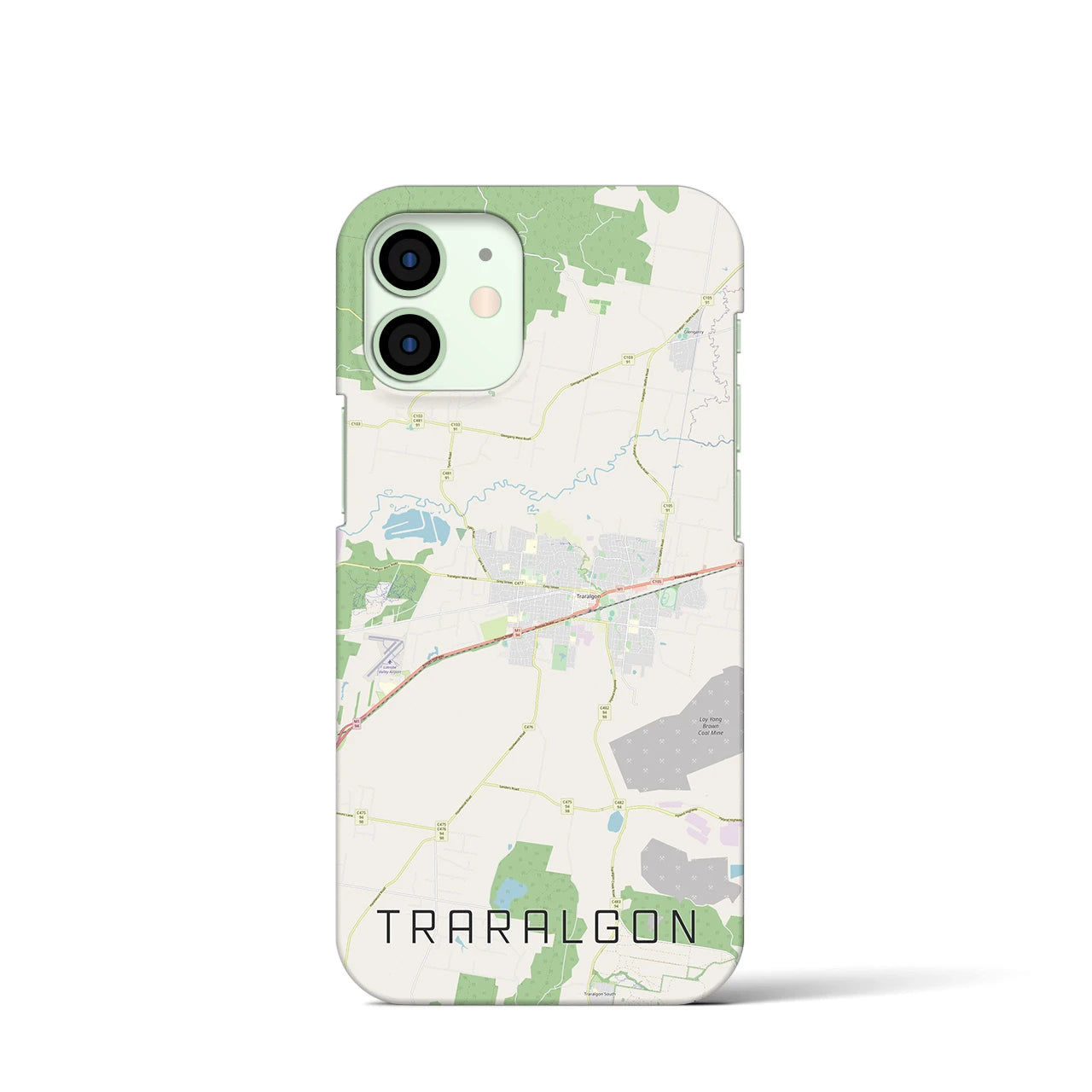 【トララルゴン】地図柄iPhoneケース（バックカバータイプ・ナチュラル）iPhone 12 mini 用