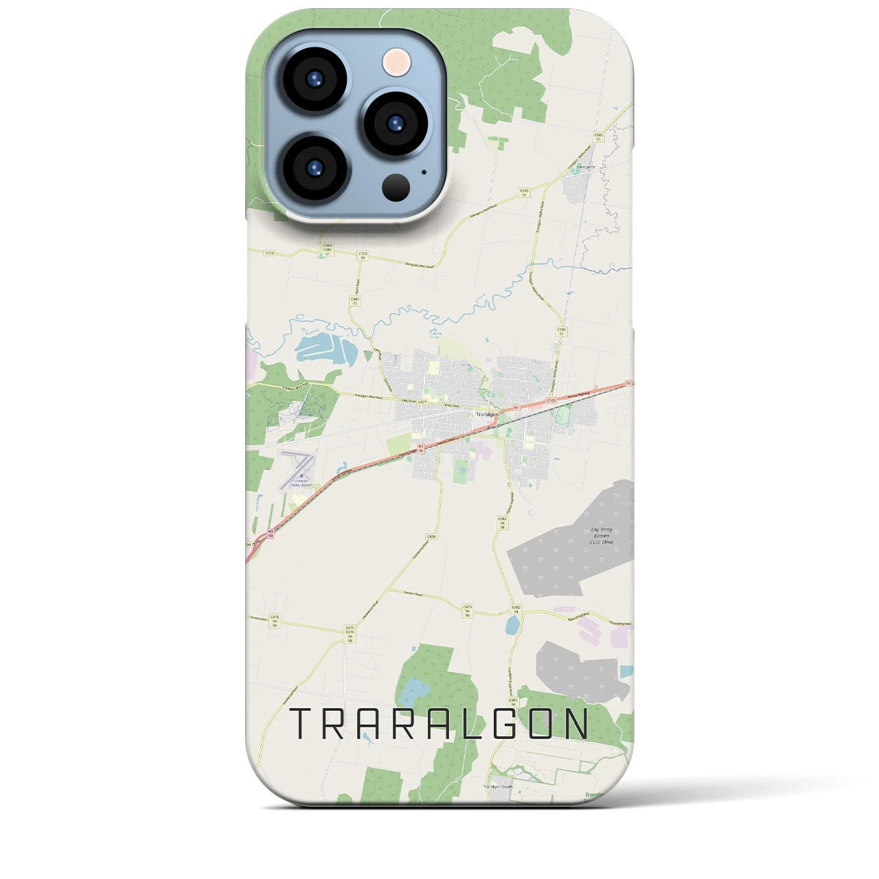 【トララルゴン】地図柄iPhoneケース（バックカバータイプ・ナチュラル）iPhone 13 Pro Max 用