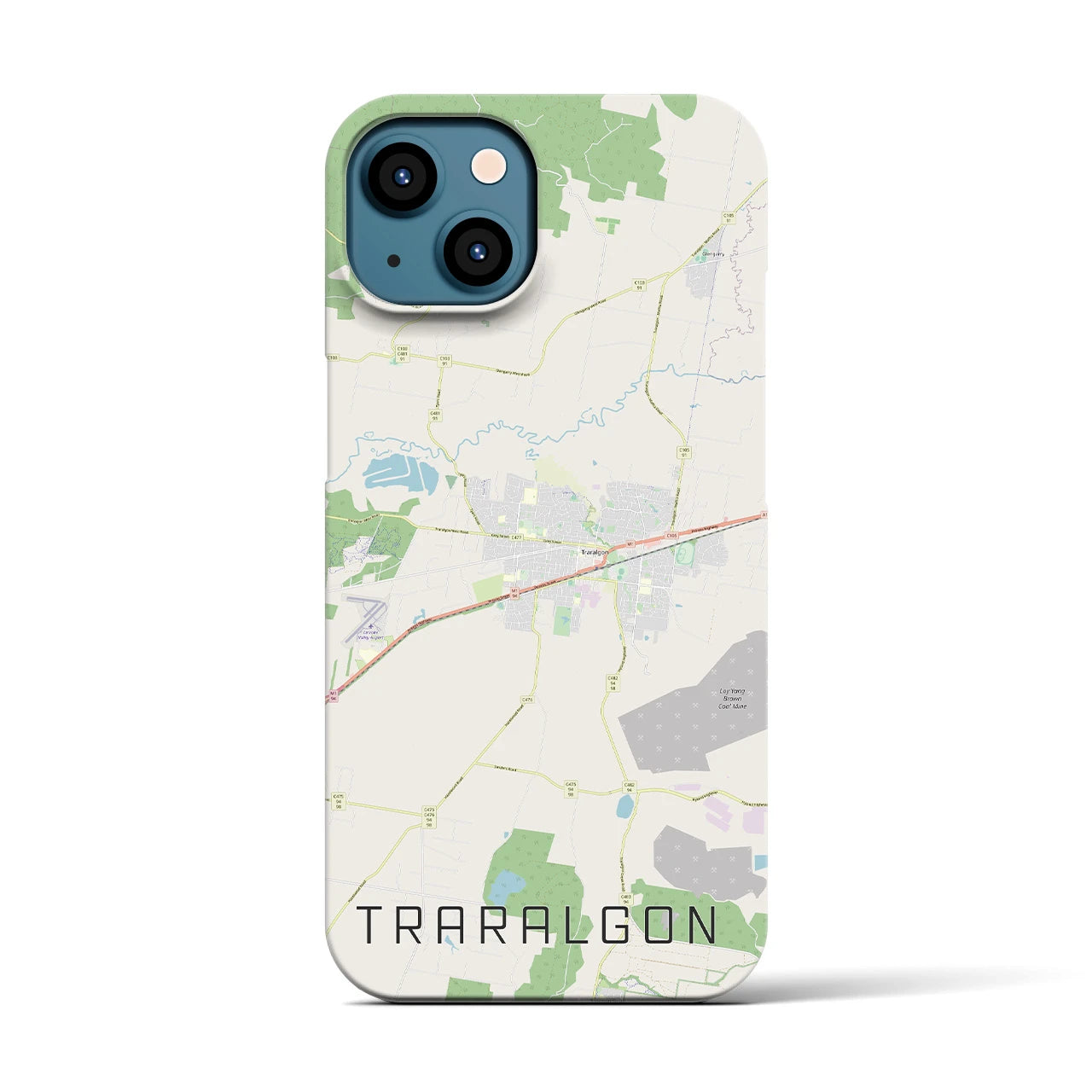 【トララルゴン】地図柄iPhoneケース（バックカバータイプ・ナチュラル）iPhone 13 用