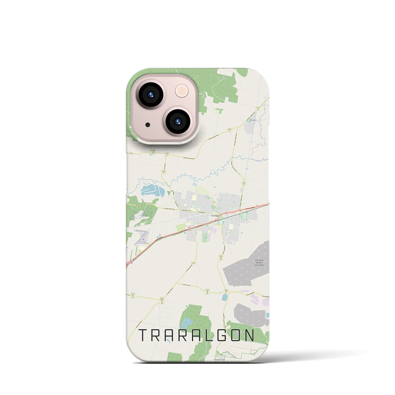【トララルゴン】地図柄iPhoneケース（バックカバータイプ・ナチュラル）iPhone 13 mini 用