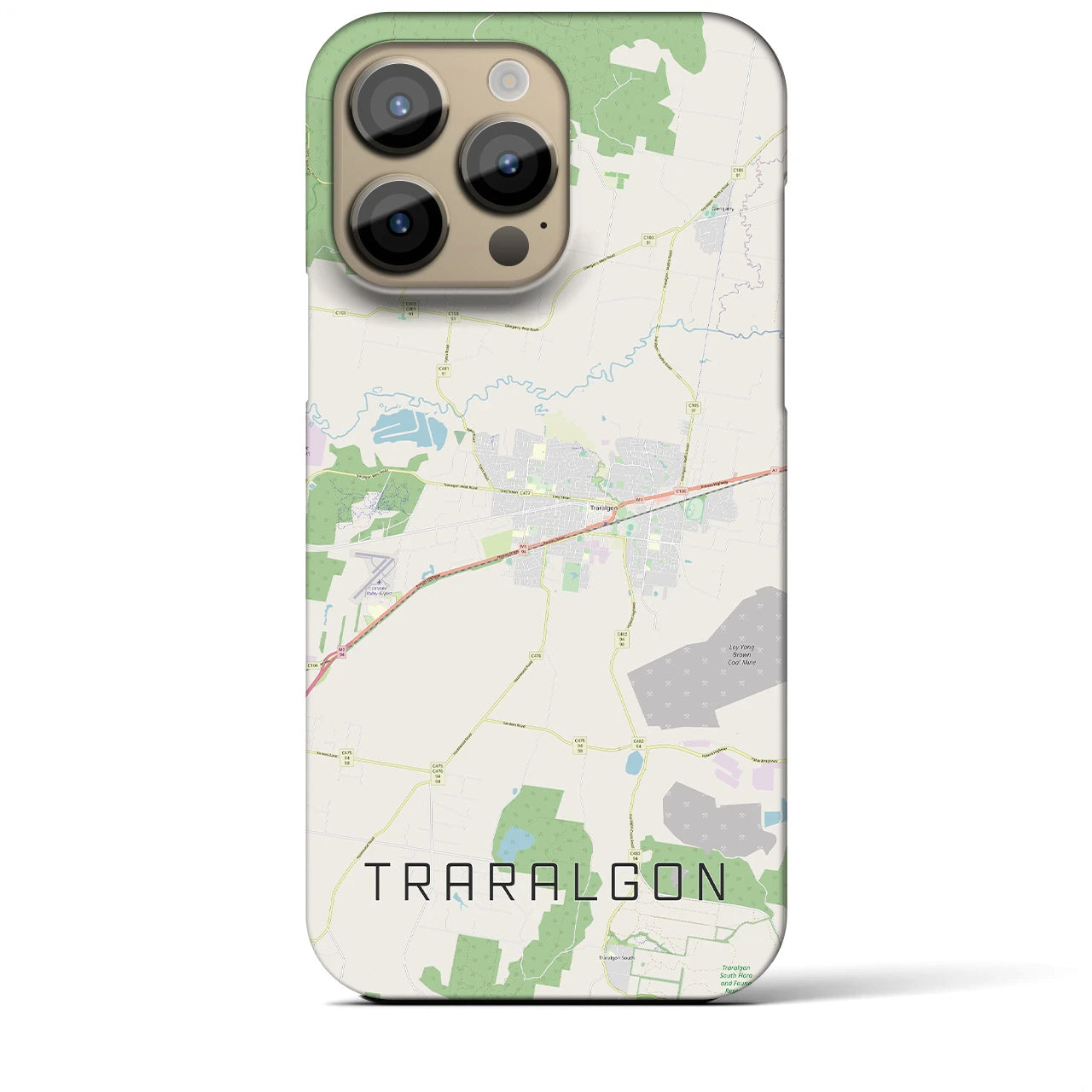 【トララルゴン】地図柄iPhoneケース（バックカバータイプ・ナチュラル）iPhone 14 Pro Max 用