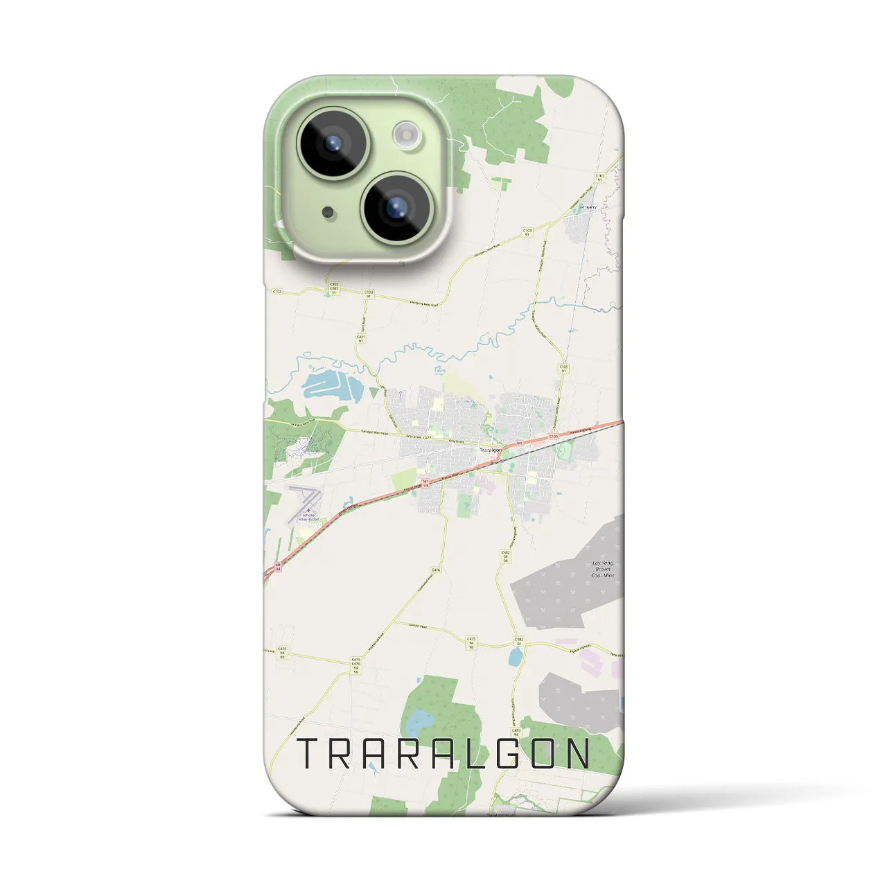 【トララルゴン】地図柄iPhoneケース（バックカバータイプ・ナチュラル）iPhone 15 用