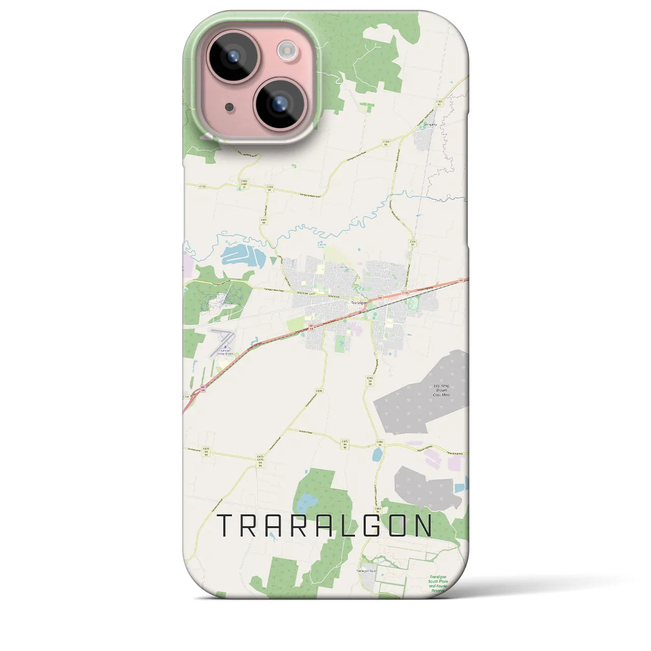 【トララルゴン】地図柄iPhoneケース（バックカバータイプ・ナチュラル）iPhone 15 Plus 用