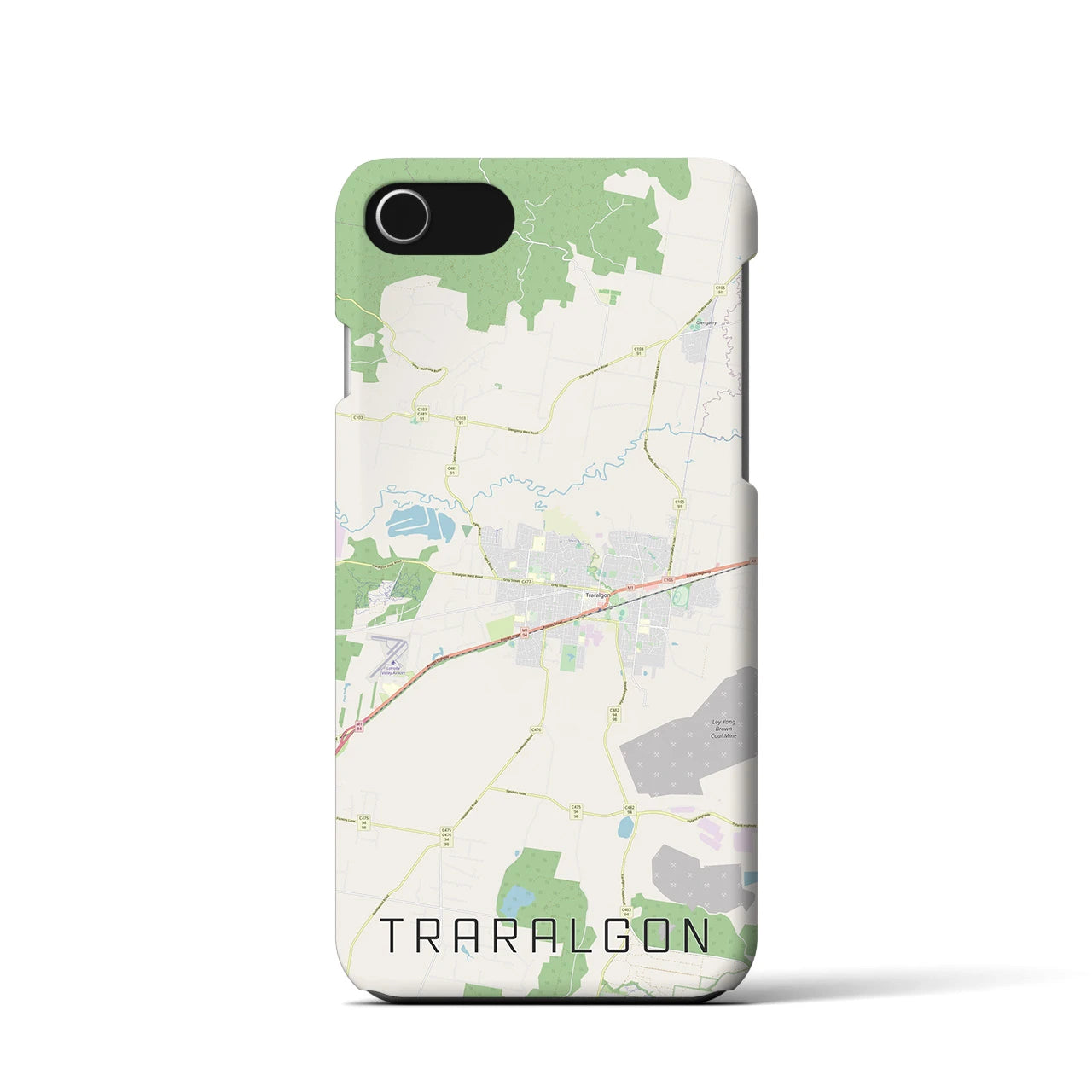 【トララルゴン】地図柄iPhoneケース（バックカバータイプ・ナチュラル）iPhone SE（第3 / 第2世代） / 8 / 7 / 6s / 6 用