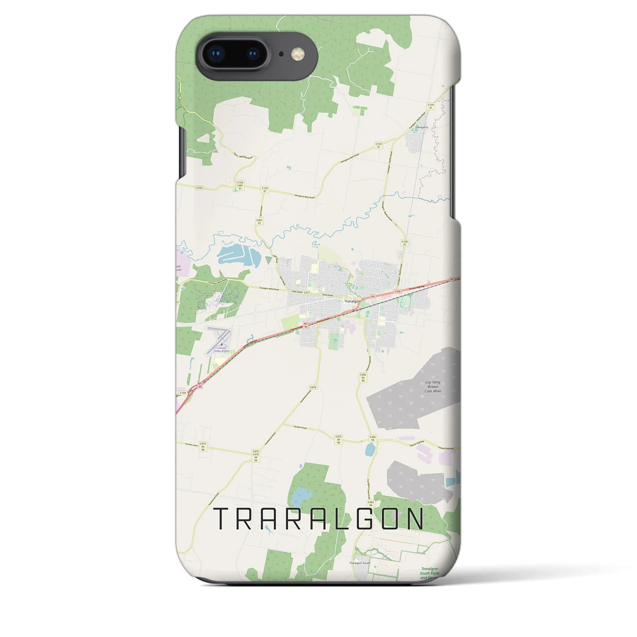 【トララルゴン】地図柄iPhoneケース（バックカバータイプ・ナチュラル）iPhone 8Plus /7Plus / 6sPlus / 6Plus 用