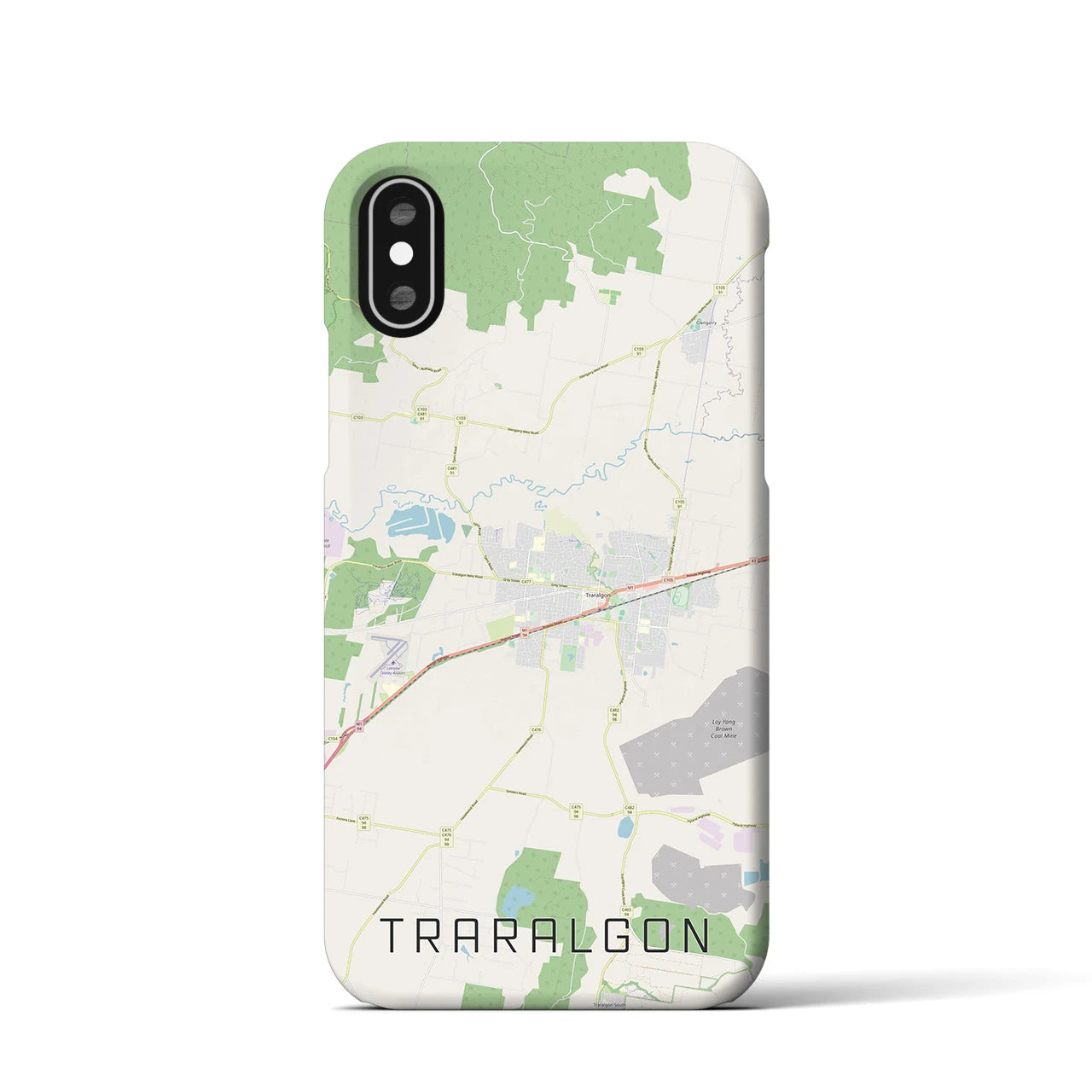 【トララルゴン】地図柄iPhoneケース（バックカバータイプ・ナチュラル）iPhone XS / X 用