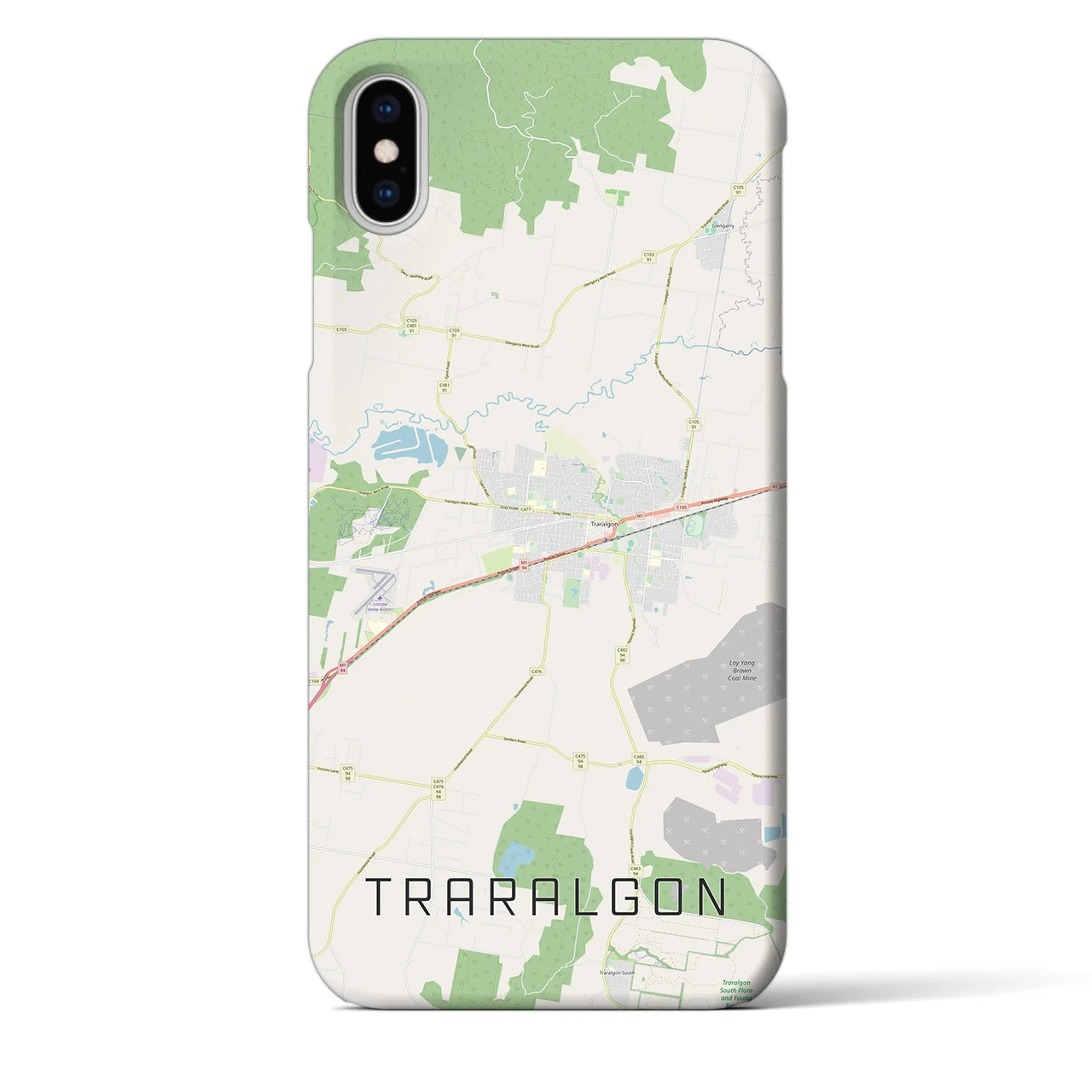【トララルゴン】地図柄iPhoneケース（バックカバータイプ・ナチュラル）iPhone XS Max 用