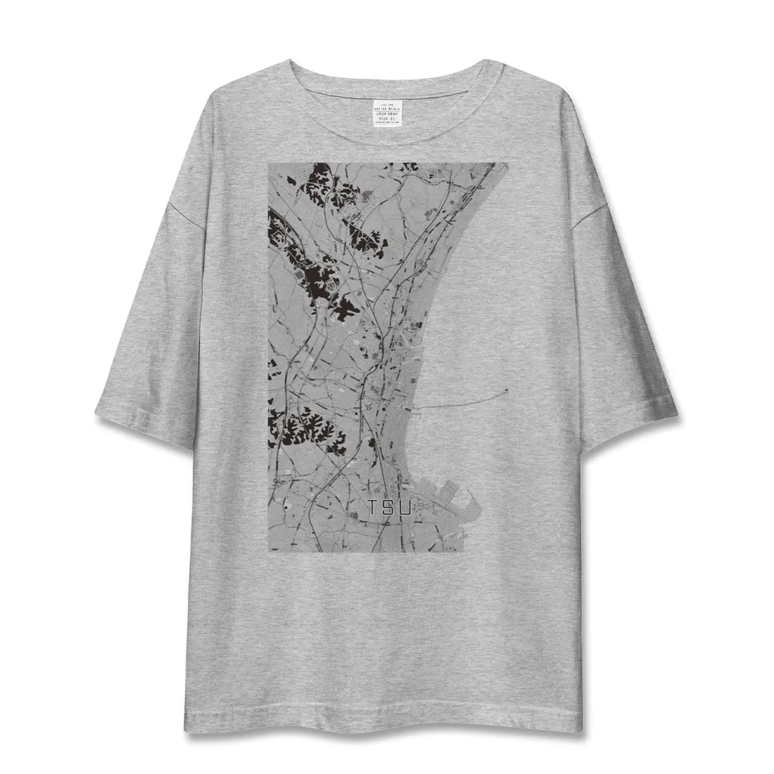 【津（三重県）】地図柄ビッグシルエットTシャツ